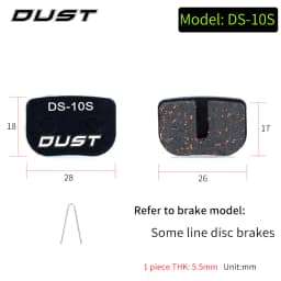 DUST 1 Set Semi-Metal Bicycle Hydraulic Disc Brake Pads MTB Mountain Bike Parts for SHIMANO XT XTR M315 SRAM Avid BB5 BB7 E1 E3