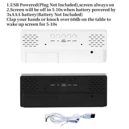 Acrylic/Mirror Digital Alarm Clock Voice Control Snooze Night Mode Table Clock 12/24H Anti-disturb Funtion Electronic LED Clock