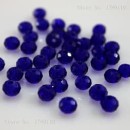 Isywaka Light Blue Colors 4*6mm 50pcs Rondelle Austria Faceted Crystal Glass Beads Loose Spacer Round Beads for Jewelry Making