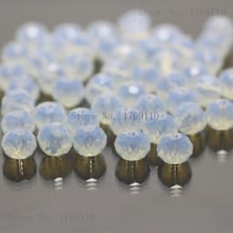 Isywaka Light Blue Colors 4*6mm 50pcs Rondelle Austria Faceted Crystal Glass Beads Loose Spacer Round Beads for Jewelry Making