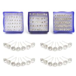 20pairs/set Crystal Stud Earrings Set colorful Plastic Earring for Women Silver Color Small Piercing Jewelry 2.5/3/4/5/6mm