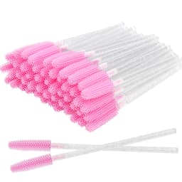 50 Pcs Silicone Crystal Mascara Wands Applicator Disposable Diamond Eyelash Brushes Comb for Women Beauty Makeup Brush Tools