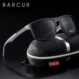 BARCUR Brand Sunglasses Men TR90 Frame Ultralight Polarized Vintage Sun Glasses For Women Square Eyewear UV400 Protection