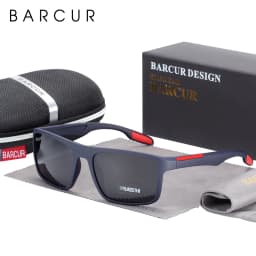 BARCUR Brand Sunglasses Men TR90 Frame Ultralight Polarized Vintage Sun Glasses For Women Square Eyewear UV400 Protection