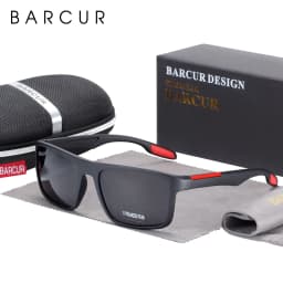 BARCUR Brand Sunglasses Men TR90 Frame Ultralight Polarized Vintage Sun Glasses For Women Square Eyewear UV400 Protection