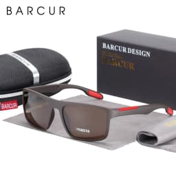 BARCUR Brand Sunglasses Men TR90 Frame Ultralight Polarized Vintage Sun Glasses For Women Square Eyewear UV400 Protection