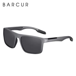 BARCUR Brand Sunglasses Men TR90 Frame Ultralight Polarized Vintage Sun Glasses For Women Square Eyewear UV400 Protection