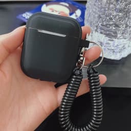Case For Airpods 1/2/3/4 5 Silicone Solid Color Protective Earphone Cover For Apple Air Pods Pro 2 Spring Fexible Chain Keyring