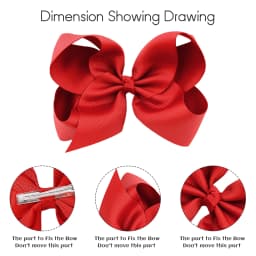 2Pcs/lot 6'' Solid Color Grosgrain Ribbon Bows Hair Clips For Cute Girls Large Handmade Hairpins Barrettes Kids Hair Accessories