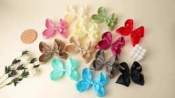 2Pcs/lot 6'' Solid Color Grosgrain Ribbon Bows Hair Clips For Cute Girls Large Handmade Hairpins Barrettes Kids Hair Accessories
