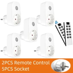 Smart Socket 16A EU French Power Plug 433Mhz Universal Remote Control Switch Controller 220V LED Programmable Electrical Outlets