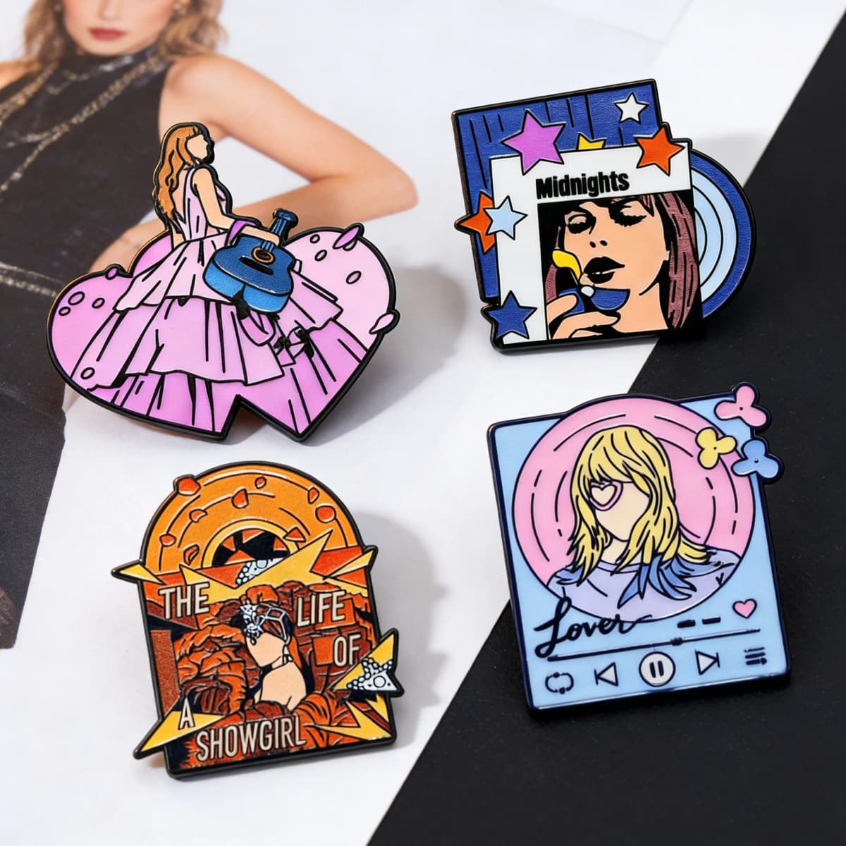 European and American Famous Pop Singer Enamel Pins Creative Music Peripheral Brooches Souvenir Jewelry Gifts For Fans