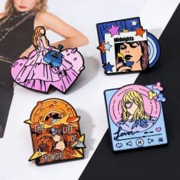 European and American Famous Pop Singer Enamel Pins Creative Music Peripheral Brooches Souvenir Jewelry Gifts For Fans