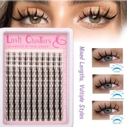 140pcs Fairy Eyelash 8-18mm Lazy Segmented False Eyelash Natural Thick Curling Easy for Beginners to Use