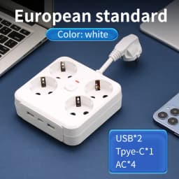 EU Socket Plug Outlet Socket 2-5AC With USB Sockets Electrical No Extension Cord With USB Type-C Ports Two specifications