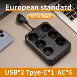 EU Socket Plug Outlet Socket 2-5AC With USB Sockets Electrical No Extension Cord With USB Type-C Ports Two specifications