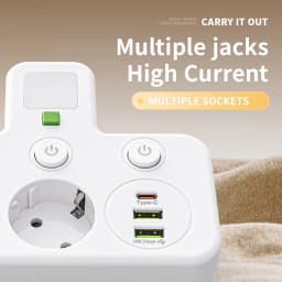 EU Socket Plug Outlet Socket 2-5AC With USB Sockets Electrical No Extension Cord With USB Type-C Ports Two specifications