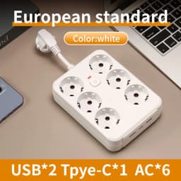 EU Socket Plug Outlet Socket 2-5AC With USB Sockets Electrical No Extension Cord With USB Type-C Ports Two specifications