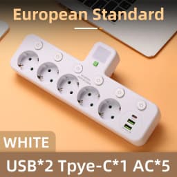 EU Socket Plug Outlet Socket 2-5AC With USB Sockets Electrical No Extension Cord With USB Type-C Ports Two specifications