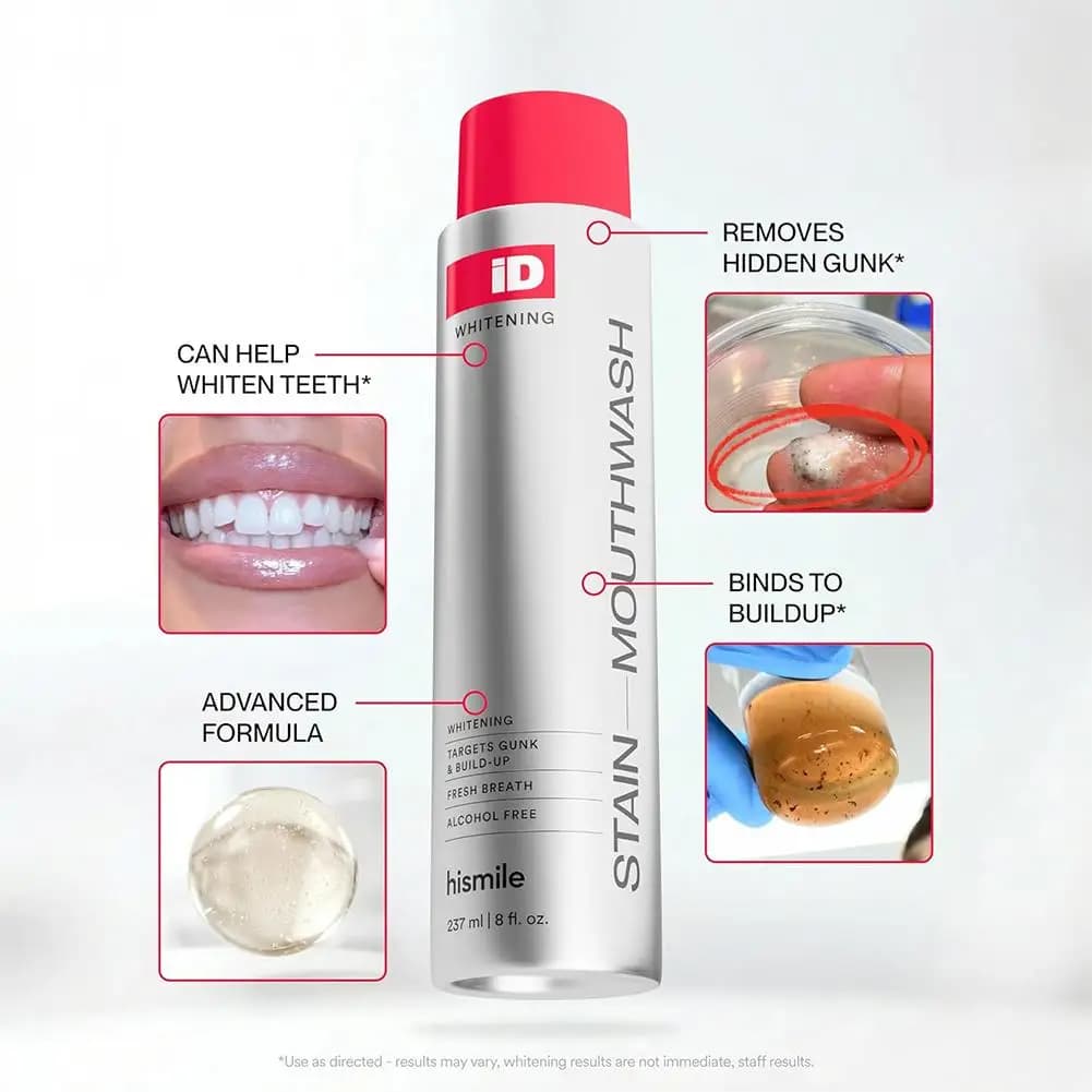 Hismile ID Mouthwash Teeth Whitening Stain Removal Deep Clean Fresh Breath Daily Oral Care