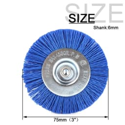 3 Inch Flat Nylon Abrasive Wheel Brush Drill Brushes Max RPM 4,500 1/4" Hex Shank for Metal Remove Rust Corrosion Paint