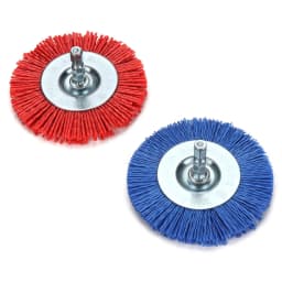 3 Inch Flat Nylon Abrasive Wheel Brush Drill Brushes Max RPM 4,500 1/4" Hex Shank for Metal Remove Rust Corrosion Paint