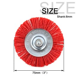 3 Inch Flat Nylon Abrasive Wheel Brush Drill Brushes Max RPM 4,500 1/4" Hex Shank for Metal Remove Rust Corrosion Paint