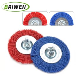 3 Inch Flat Nylon Abrasive Wheel Brush Drill Brushes Max RPM 4,500 1/4" Hex Shank for Metal Remove Rust Corrosion Paint