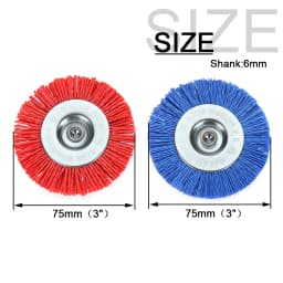 3 Inch Flat Nylon Abrasive Wheel Brush Drill Brushes Max RPM 4,500 1/4" Hex Shank for Metal Remove Rust Corrosion Paint
