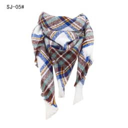 Women Winter Scarf Triangle Knitted Scarf Casual Ladies Plaid Pashmina Shawl and Wrap Female Foulard Scarves Echarpe Bufanda