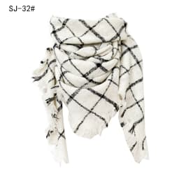 Women Winter Scarf Triangle Knitted Scarf Casual Ladies Plaid Pashmina Shawl and Wrap Female Foulard Scarves Echarpe Bufanda