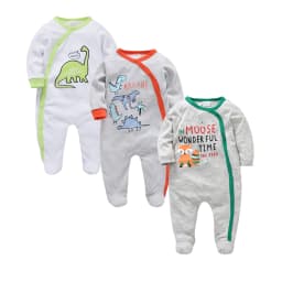 Kavkas Baby Boy Rompers 3 4 Pcs/lot Newborn Cotton Girls Clothes Long Sleeve Summer Soft Jumpsuit O-neck 0-12m Onesie Clothing