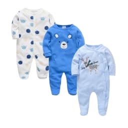 Kavkas Baby Boy Rompers 3 4 Pcs/lot Newborn Cotton Girls Clothes Long Sleeve Summer Soft Jumpsuit O-neck 0-12m Onesie Clothing