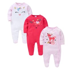 Kavkas Baby Boy Rompers 3 4 Pcs/lot Newborn Cotton Girls Clothes Long Sleeve Summer Soft Jumpsuit O-neck 0-12m Onesie Clothing
