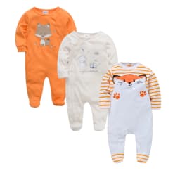 Kavkas Baby Boy Rompers 3 4 Pcs/lot Newborn Cotton Girls Clothes Long Sleeve Summer Soft Jumpsuit O-neck 0-12m Onesie Clothing