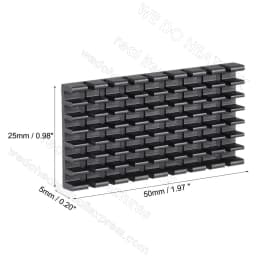 WE DO HEATSINK 50x25x5mm Without or With Thermal Pad Black Slotted Anodized Aluminum Heatsink Cooler Radiator