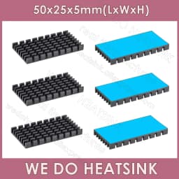 WE DO HEATSINK 50x25x5mm Without or With Thermal Pad Black Slotted Anodized Aluminum Heatsink Cooler Radiator