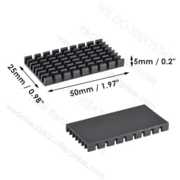 WE DO HEATSINK 50x25x5mm Without or With Thermal Pad Black Slotted Anodized Aluminum Heatsink Cooler Radiator