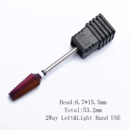 Purple 5 in 1 Tapered Carbide Nail Drill Bits Drills Milling Cutter for Manicure Remove Gel Acylics Nails Accessories Tool