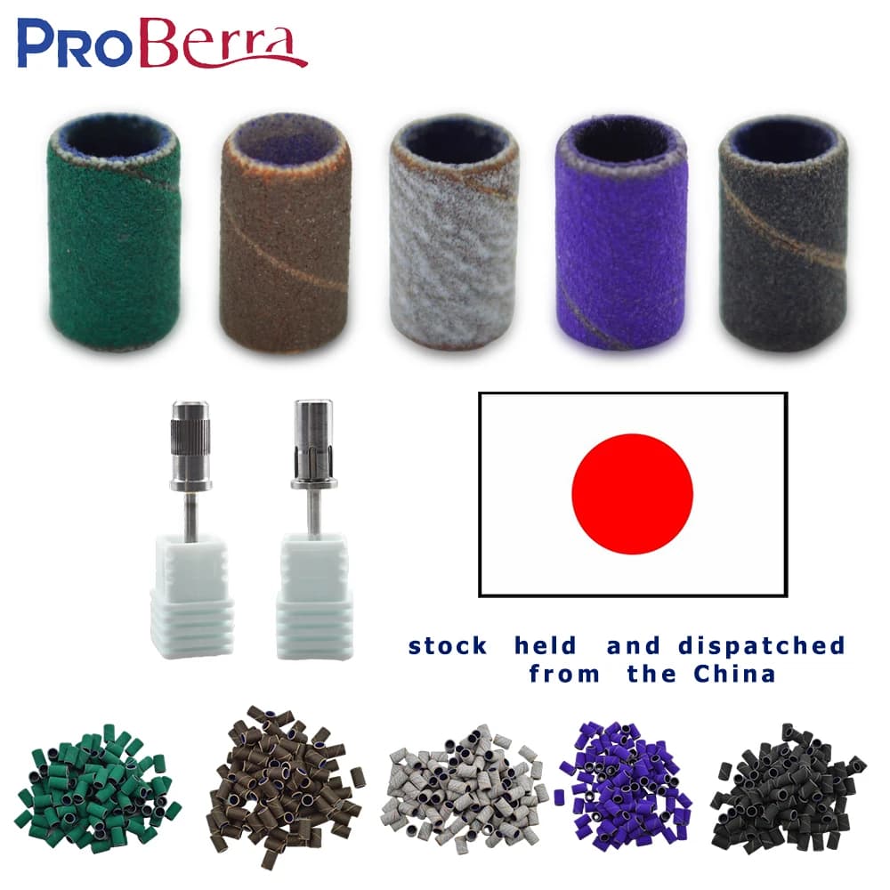 RolinStar Sanding Bands Band 100/Pcs Pedicure Manicure Foot Care Tools 80# 150# 240# Nail Drill Bit Without Mandrel