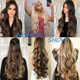 5 Clips Long Wavy Clip In Hair Extensions Synthetic Heat Resistant One Piece False Blonde Hair Black Brown Hairpiece For Women