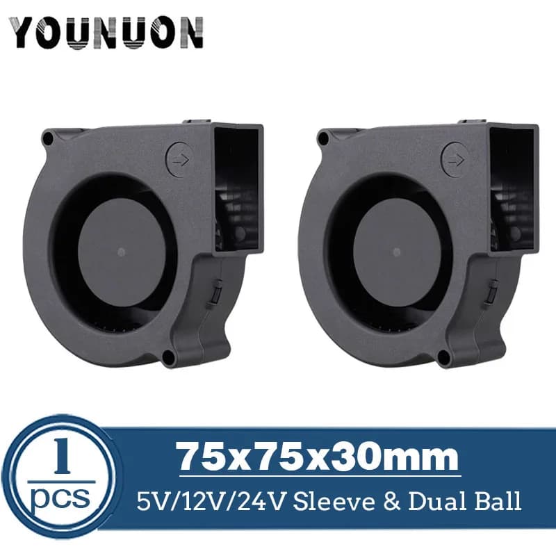 DC 5V 12V 24V 75mm x 30mm Centrifugal Blower Fan 7530 7.5cm Dual Ball Turbo Radiator Fan 75mm Purifier Heatsink Fan
