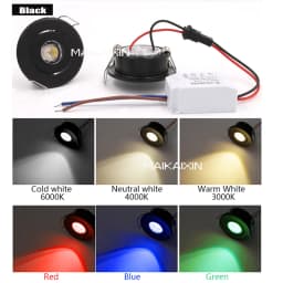 4/10pcs Led Mini Downlight 1W 3W Dimmable Spot Light Recessed Lamp AC85-265v Ceiling Light Aluminium 52mm With Driver
