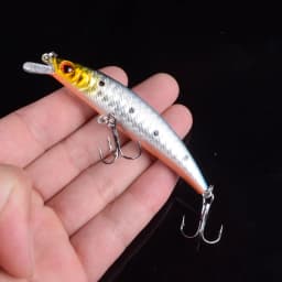 1PCS/bag 5 colors 8cm 8.5g Fishing Lure Minnow Hard Bait with 2 Fishing Hooks Wobblers Fishing Tackle Lure Isca Pesca 3D Eyes