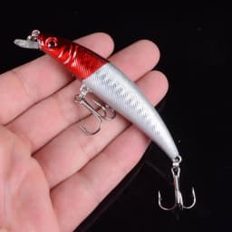 1PCS/bag 5 colors 8cm 8.5g Fishing Lure Minnow Hard Bait with 2 Fishing Hooks Wobblers Fishing Tackle Lure Isca Pesca 3D Eyes