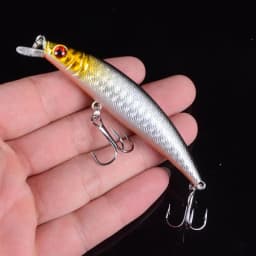 1PCS/bag 5 colors 8cm 8.5g Fishing Lure Minnow Hard Bait with 2 Fishing Hooks Wobblers Fishing Tackle Lure Isca Pesca 3D Eyes