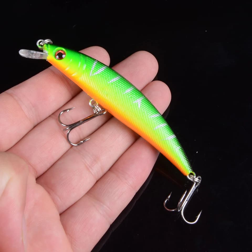 1PCS/bag 5 colors 8cm 8.5g Fishing Lure Minnow Hard Bait with 2 Fishing Hooks Wobblers Fishing Tackle Lure Isca Pesca 3D Eyes