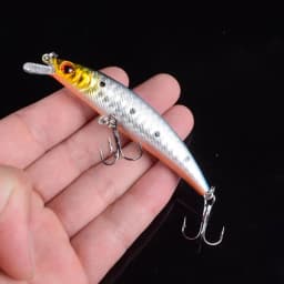1PCS/bag 5 colors 8cm 8.5g Fishing Lure Minnow Hard Bait with 2 Fishing Hooks Wobblers Fishing Tackle Lure Isca Pesca 3D Eyes