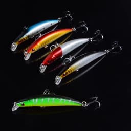 1PCS/bag 5 colors 8cm 8.5g Fishing Lure Minnow Hard Bait with 2 Fishing Hooks Wobblers Fishing Tackle Lure Isca Pesca 3D Eyes