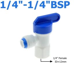 RO Water Straight Plastic Ball Valve 1/4" 3/8" OD Hose Quick Connect 1/4" 3/8" Male 1/2" Female Reveser Osmosis Aquarium Fitting